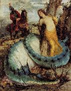 Arnold Bocklin Angelika, von einem Drachen bewacht oder Angelica und Ruggiero oil painting